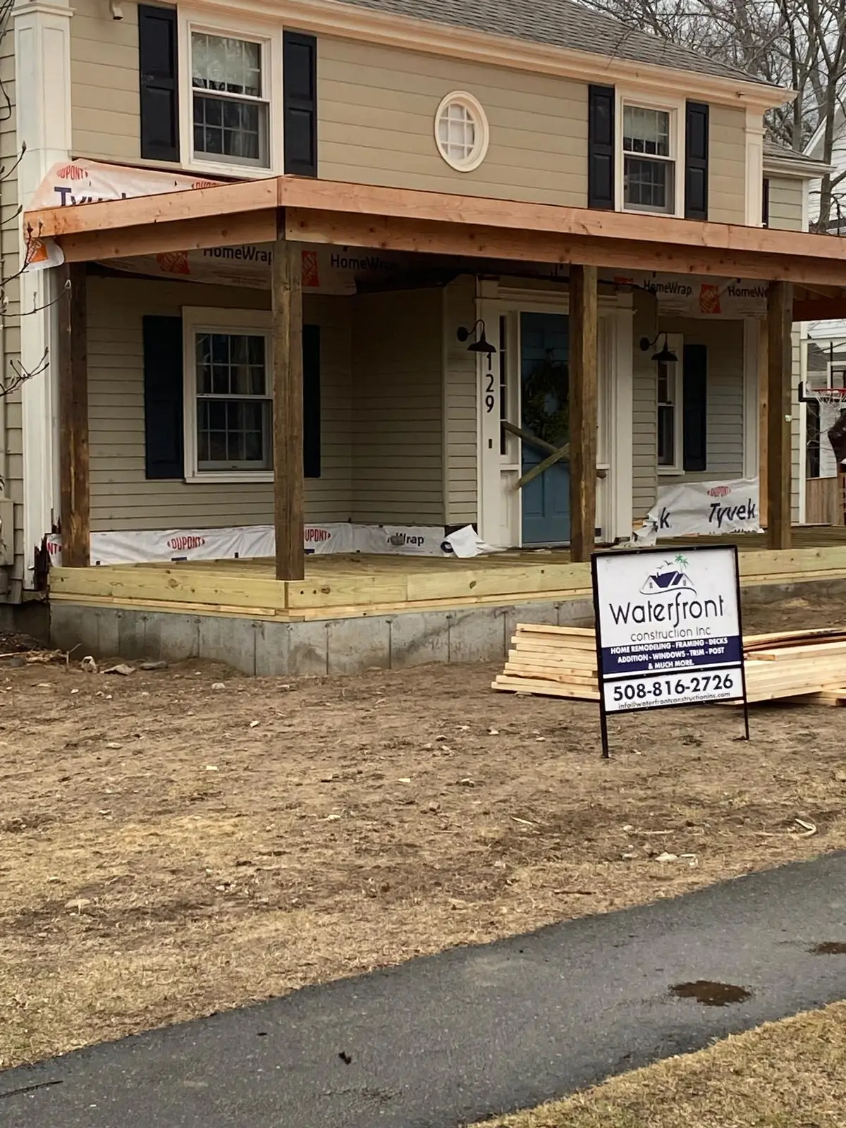 Front Porch Addition in Needham, MA — after