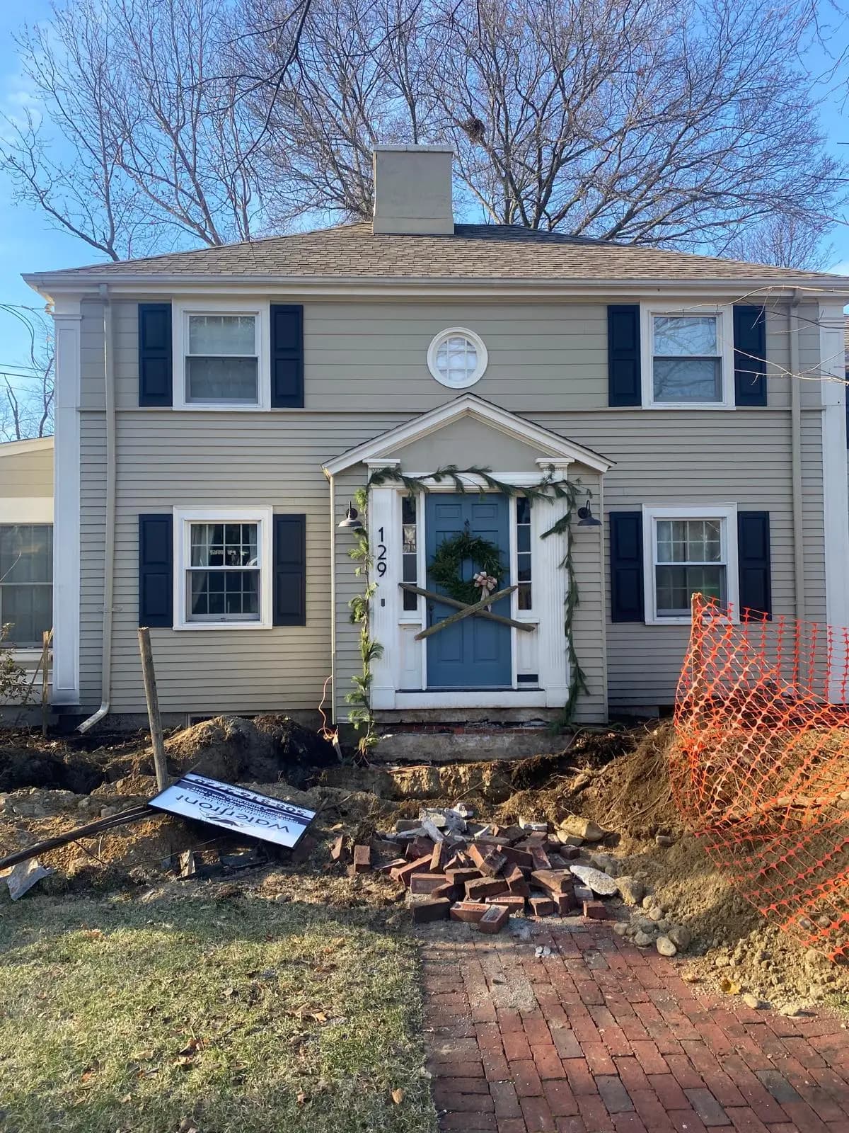 Front Porch Addition in Needham, MA — before